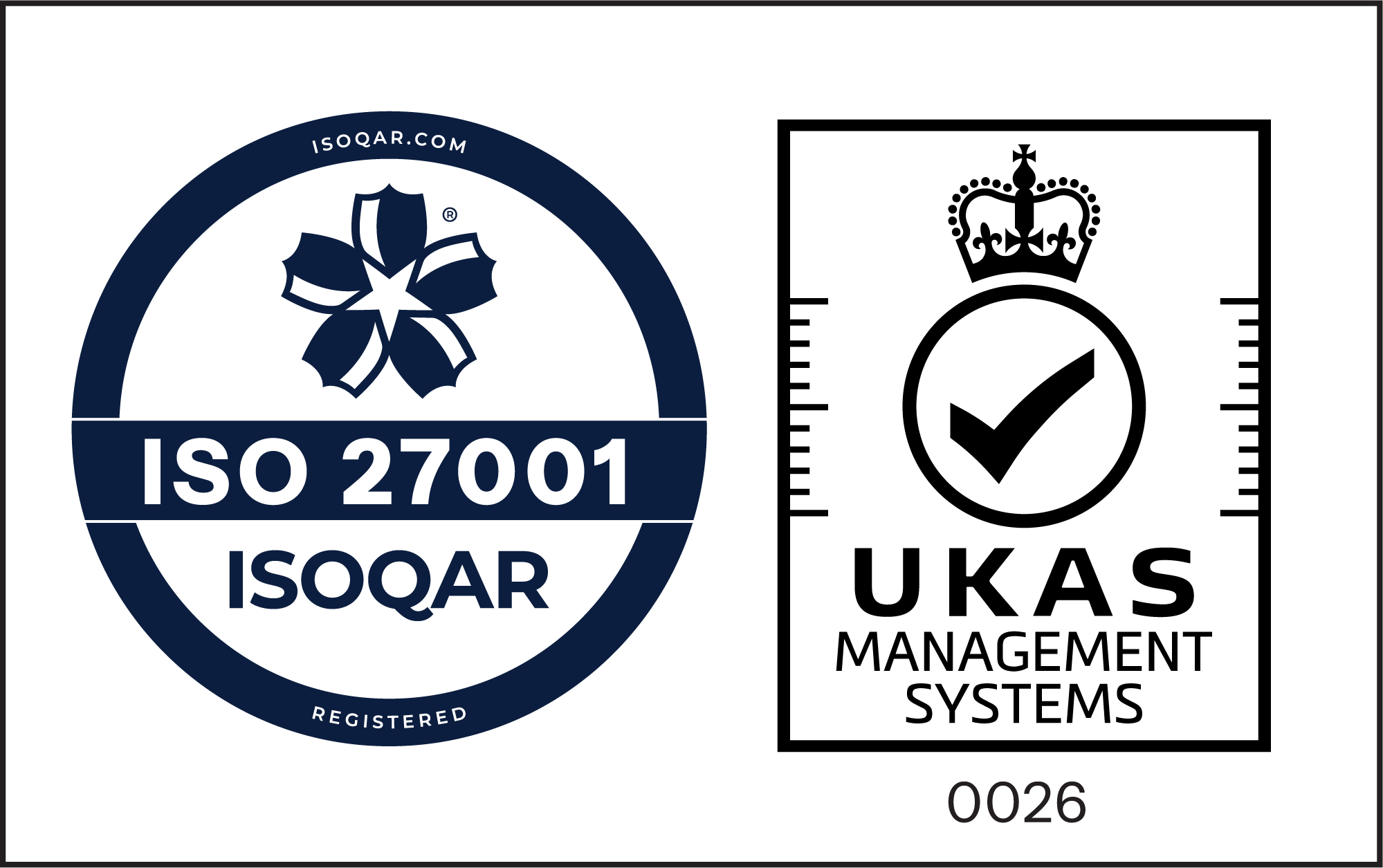 ISOQAR UKAS ISO 27001 joint logo