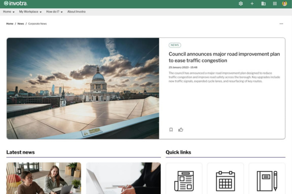 A hompage from DXP, Intelligent Workflow platform,